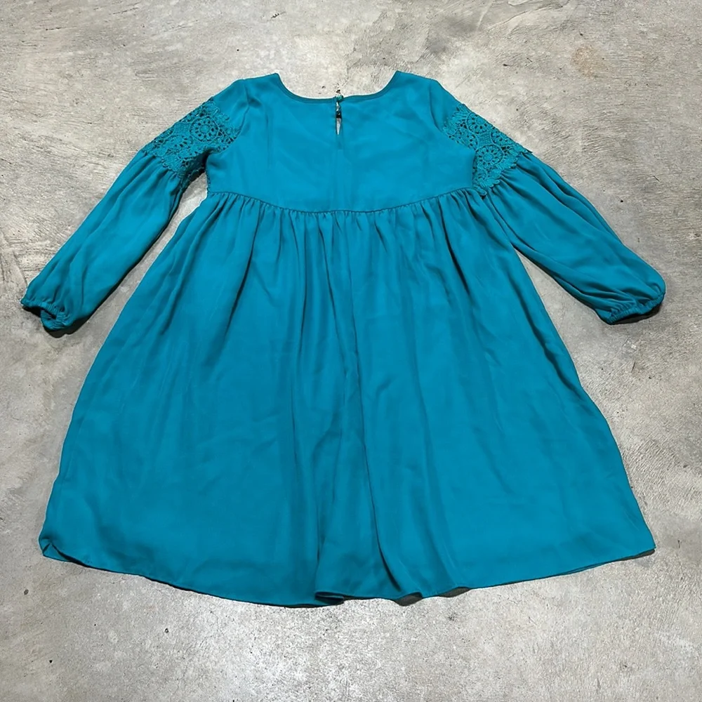 Teal with crochet design‎ button closure dress / blush brand / Size 14 / T-74
